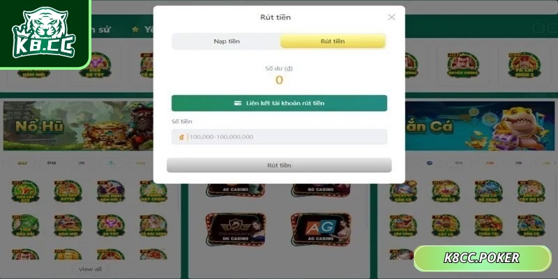 Rút Tiền K8CC Nhanh Chóng Và An Toàn Trong Vài Bước 1 Rút tiền K8CC không còn là nỗi lo với hướng dẫn từng bước